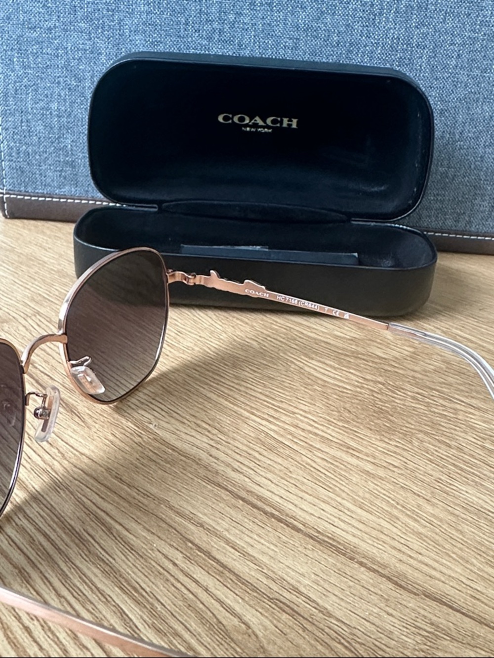 Coach Rose Gold Frame Sunglasses with Brown Lenses & case - Picture 5 of 16